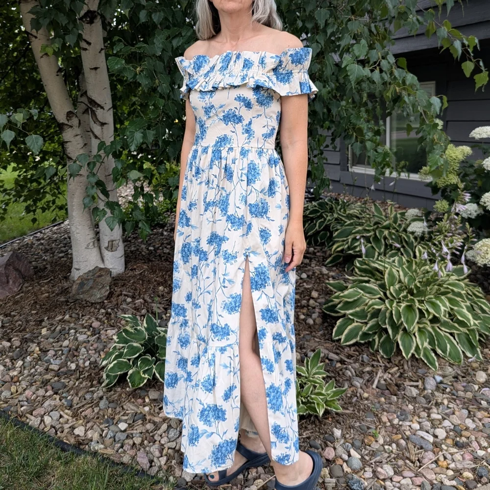 ABERCROMBIE AND FITCH poplin maxi dress S - Picture 4 of 9